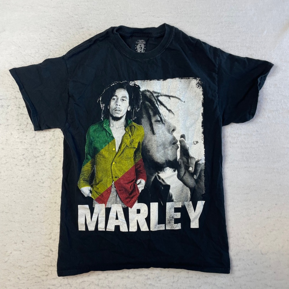 Bob Marley Graphic T-Shirt Mens Medium Black Reggae Music Jamaica Collection